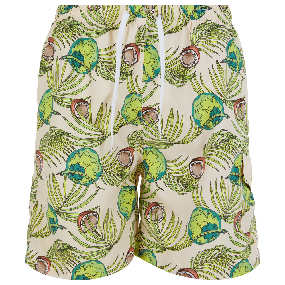 Mens Swimming Trunks, Beach Shorts, Swim Suit Cargo Pocket, Coconuts, NWT
